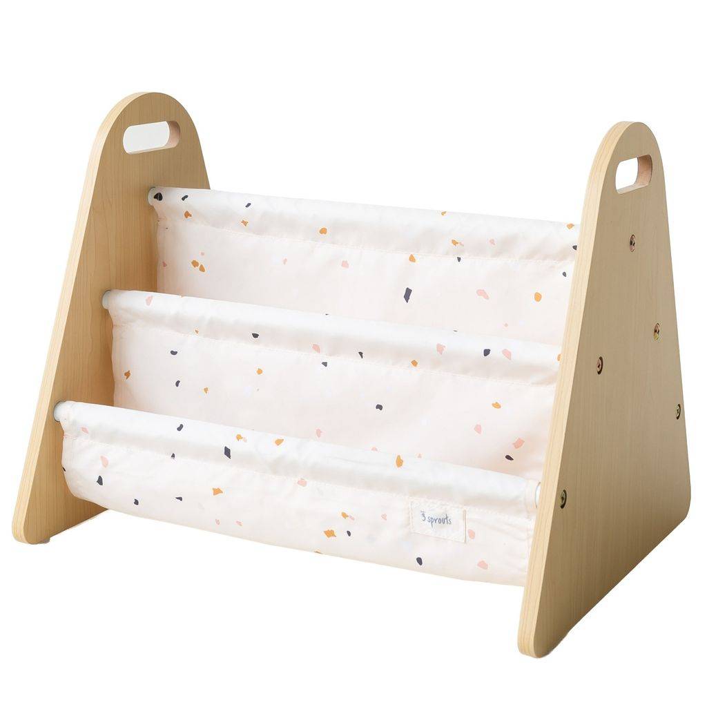 3 Sprouts Dubbelsidig Bokhylla, Terrazzo kräm