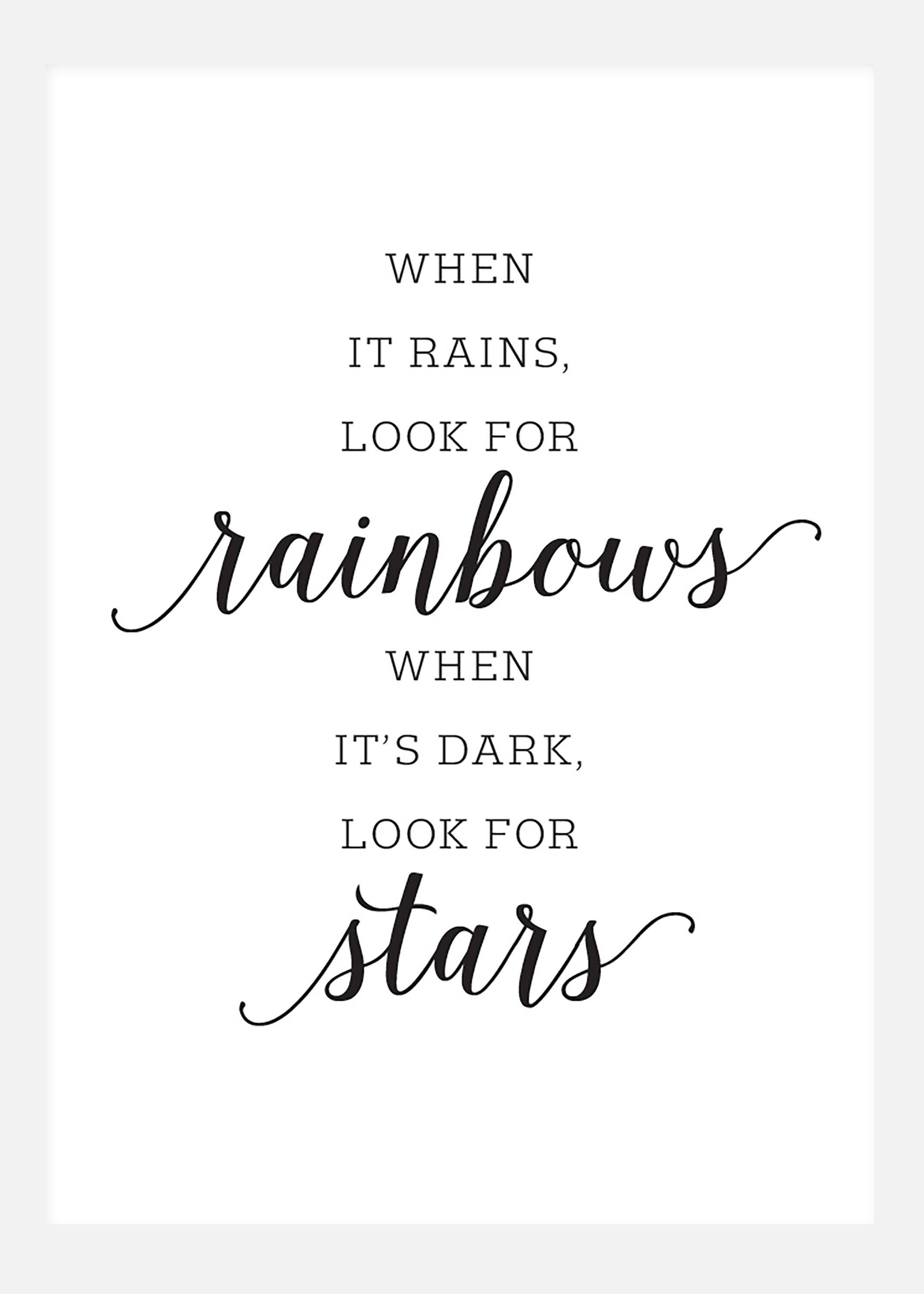 When It Rains, Look For Rainbows Canvastavla (50x70 cm)