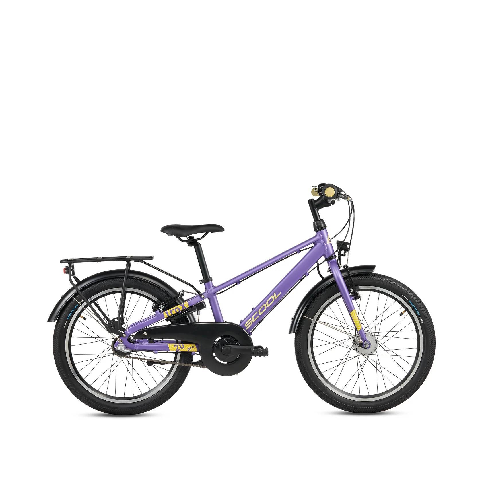 S'COOL troX Pro 20-N3 20" børnecykel i aluminium, 3 gear, fodbremse - lilla