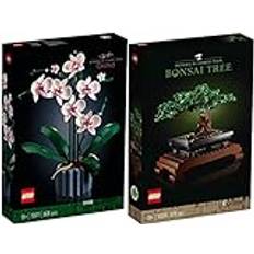 BRICKCOMPLETE - Lego - 10311 och 10281 - set med 2 uppsättningar orkidé och bonsai, vit, blå