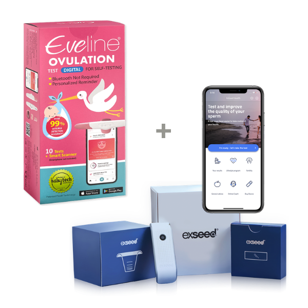 Eveline Smart Fertilitetssystem &amp; ExSeed Health Sædtest – Komplet Digitalt Fertilitetspakke til Begge Partnere