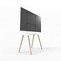 TV-fäste Modernt mobilt TV-ställ Golv-TV-fäste med 4 träfötter for 55-75 tum LED, LCD, OLED Fristående TV-fäste. TV-fäste(S)