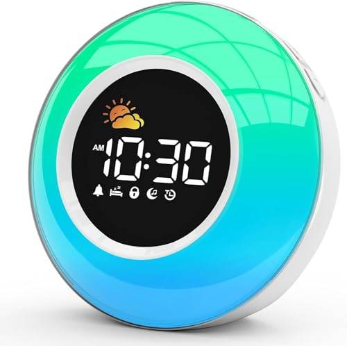 APUZOM Wecker mit White Noise Machine und Nachtlicht