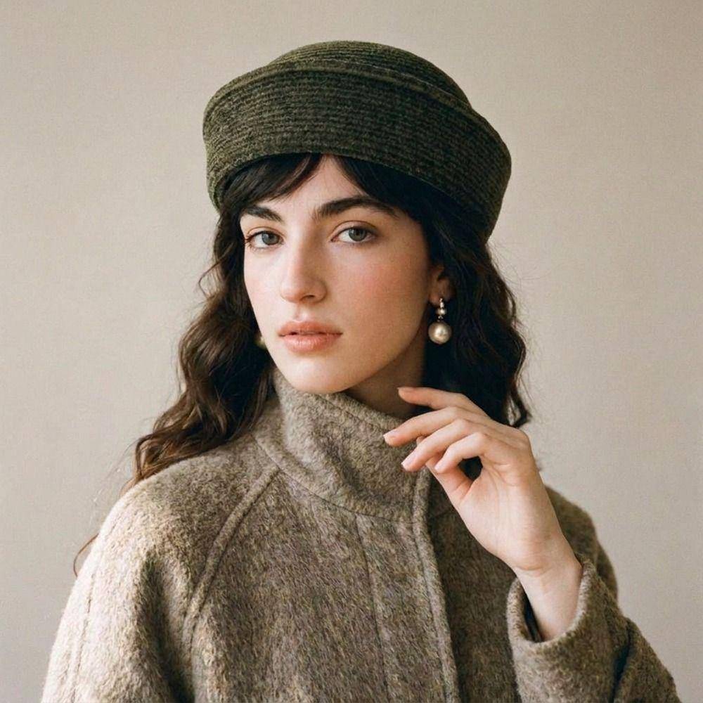 Fransk Stil Chenille Pillbox Hatt Fedoras Sjömanshatt Mode Medicinlåda Hatt Bankett white
