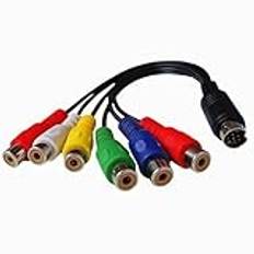 Malloy 1 10-Stifts S-Video Till Hane RGB 6 10-Stifts Din S-Video Hane Komponentkabel 30 cm PVC+Metall för PC HDTV RGB Komponentkabel 30 cm