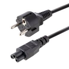 StarTech.com 3m (10ft) Laptop Power Cord, EU Schuko to C5, 2.5A 250V, 18AWG, Notebook / Laptop Replacement AC Cord, Printer/Power Brick Cord, Schuko CEE 7/7 to Clover Leaf IEC 60320 C5 - Laptop Charger Cable (753E-3M-POWER-LEAD)