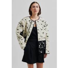 Second Female Quin Jacket Kvinde Summer Sand Overgangsjakker Str L - Bomuld hos Magasin