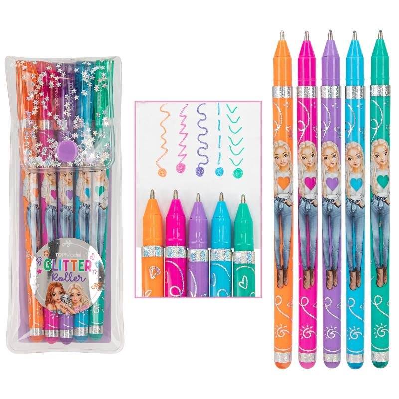 Glittergelpennor, 5-p