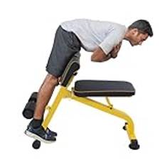 Multifunktion träningsutrustning, romersk fitnessstol, justerbar vikbar träningsbänk för bak, hamstring och nedre rygg, multi-workout, hantelbänk, 90 x 71–101 cm