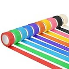Jinsion 10 rullar färgglada tejp 25 mm x 10 m maskeringstejp, måleritejp, tejpmålare, regnbågsmaskeringstejp, målare crepeband, washitejp för väggbilder konst billack, putsa dekoration