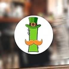 Swavecat 50 st initial bokstav I med Leprechaun hatt klistermärken för kuvert St Patrick's Day grönt alfabet vinyl runt klistermärke för telefon scrapbook bärbara datorer vattenflaska 4 tum