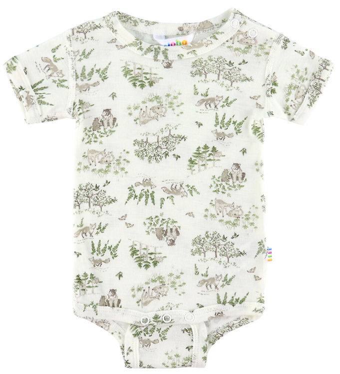 Joha Body k/æ - Uld/Silke - Off White m. Træer - Joha - 50 - Body K/Æ
