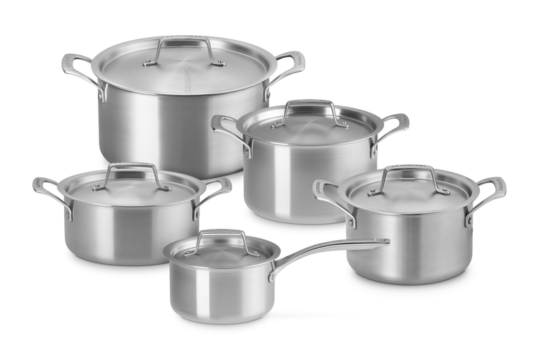 Sæt med 5 dele essential 3-ply rustifrit stål