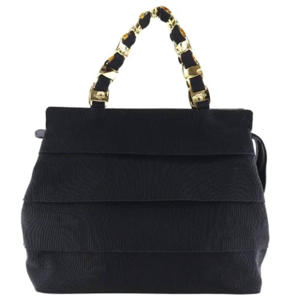 Salvatore Ferragamo Pre-owned Pre-owned Stof hndtasker - Vintage - Dame - Sort - ONE SIZE - Tyl