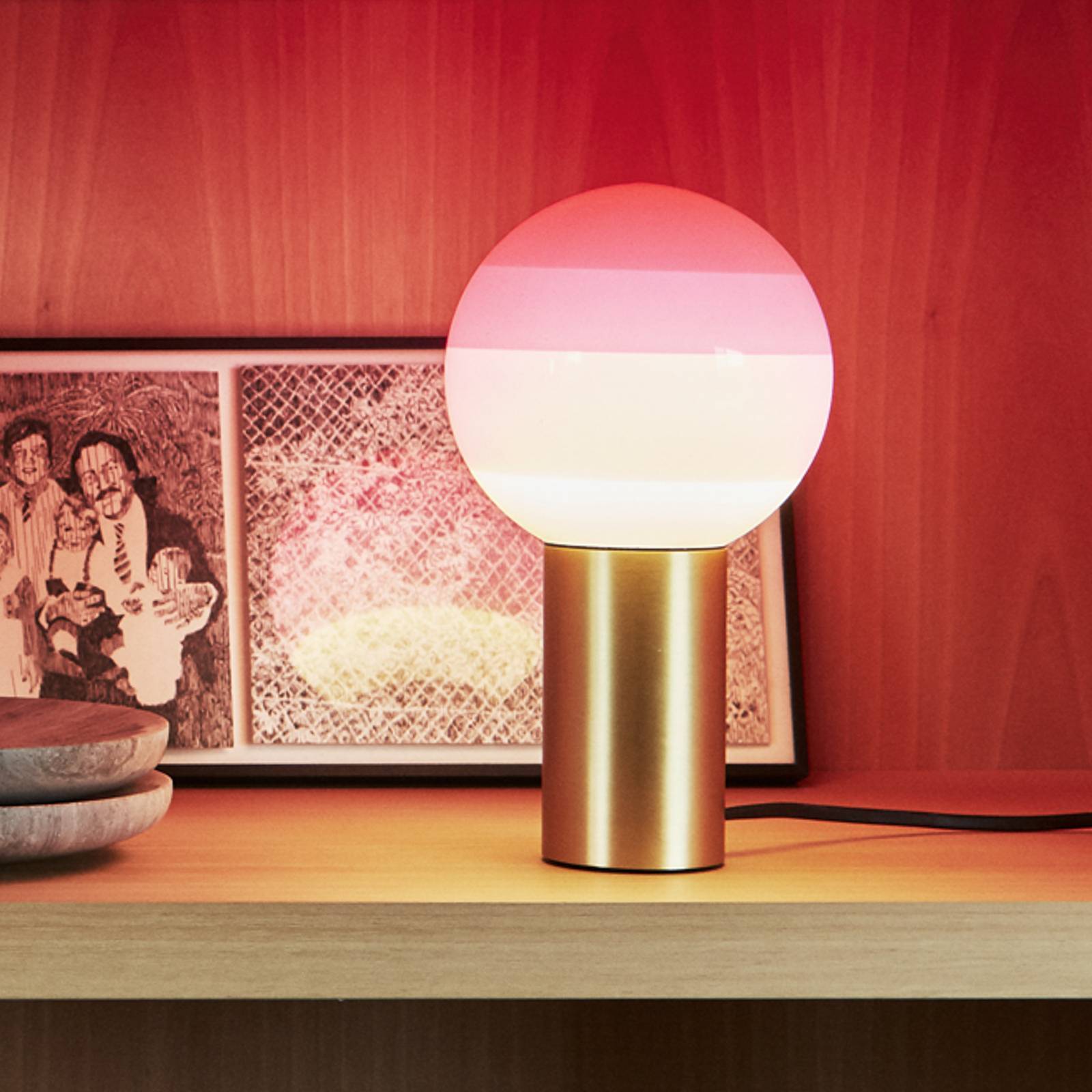 MARSET Design bordslampa Dipping Light, Violett / rosa / rosè, Vardagsrum / matsal, Glas, Design, Bordslampa