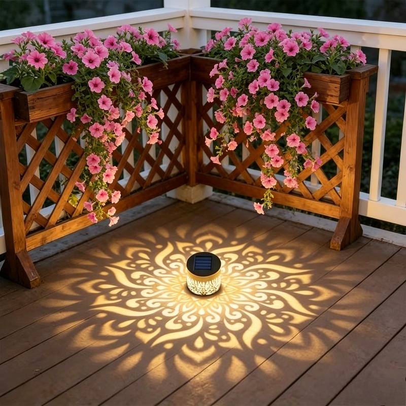 8- Wall Light With Hollow-out - Suitable For Garden, Patio, Steps, Balcony & Stair Lighting, Plug-and-play Installation, -free Operation For Christmas/halloween Decorations, Plastic Panel