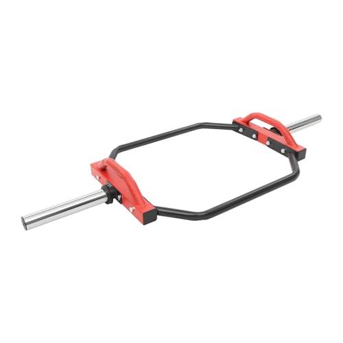 Hexagon hantelstång med nycklar för squats, kors- och axellyftare som variant I Max. Viktbelastning på upp till 150 kg hex bar knurled handtag (röd)