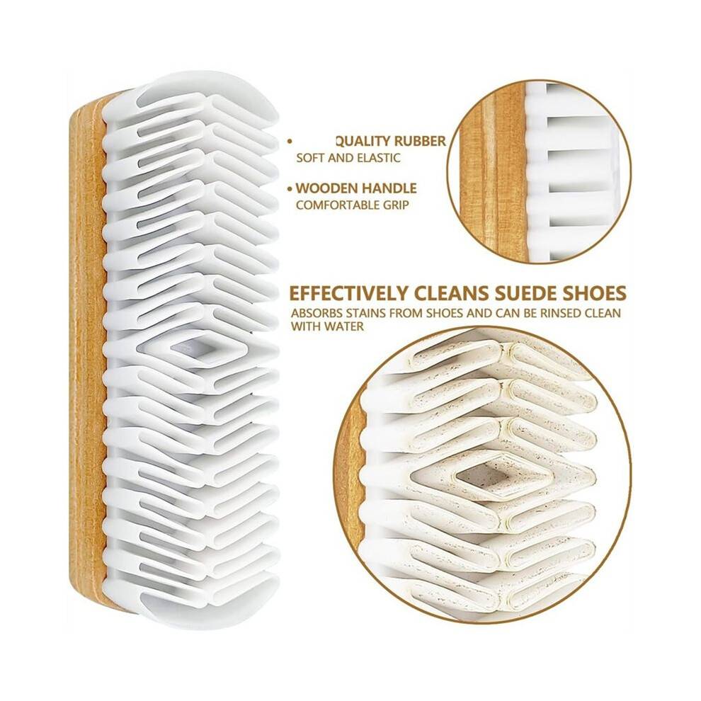3Pcs Suede Shoe Brush and Eraser Kit for Comprehensive Cleaning of Suede and Nubuck Shoes, Boots, and Accessories