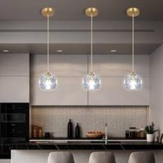 G9 Copper Crystal Led Ceiling Hanging Nordic Modern Pendant Light Kitchen Island