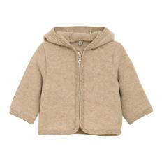 Huttelihut Fleccejakke - Uldfleece - Camel Melange m. Ører - Huttelihut - 1½ år (86) - Fleecejakke