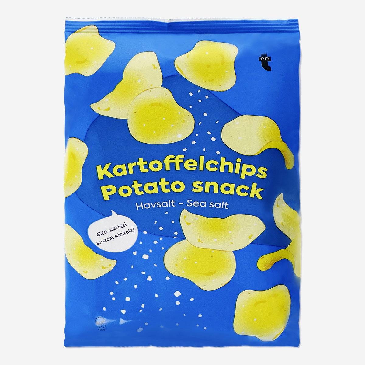 Potatischips. Havssalt