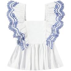 Molo Top - Rosamond - Crisp White m. Hulmønster - Molo - 7-8 år (122-128) - T-Shirt
