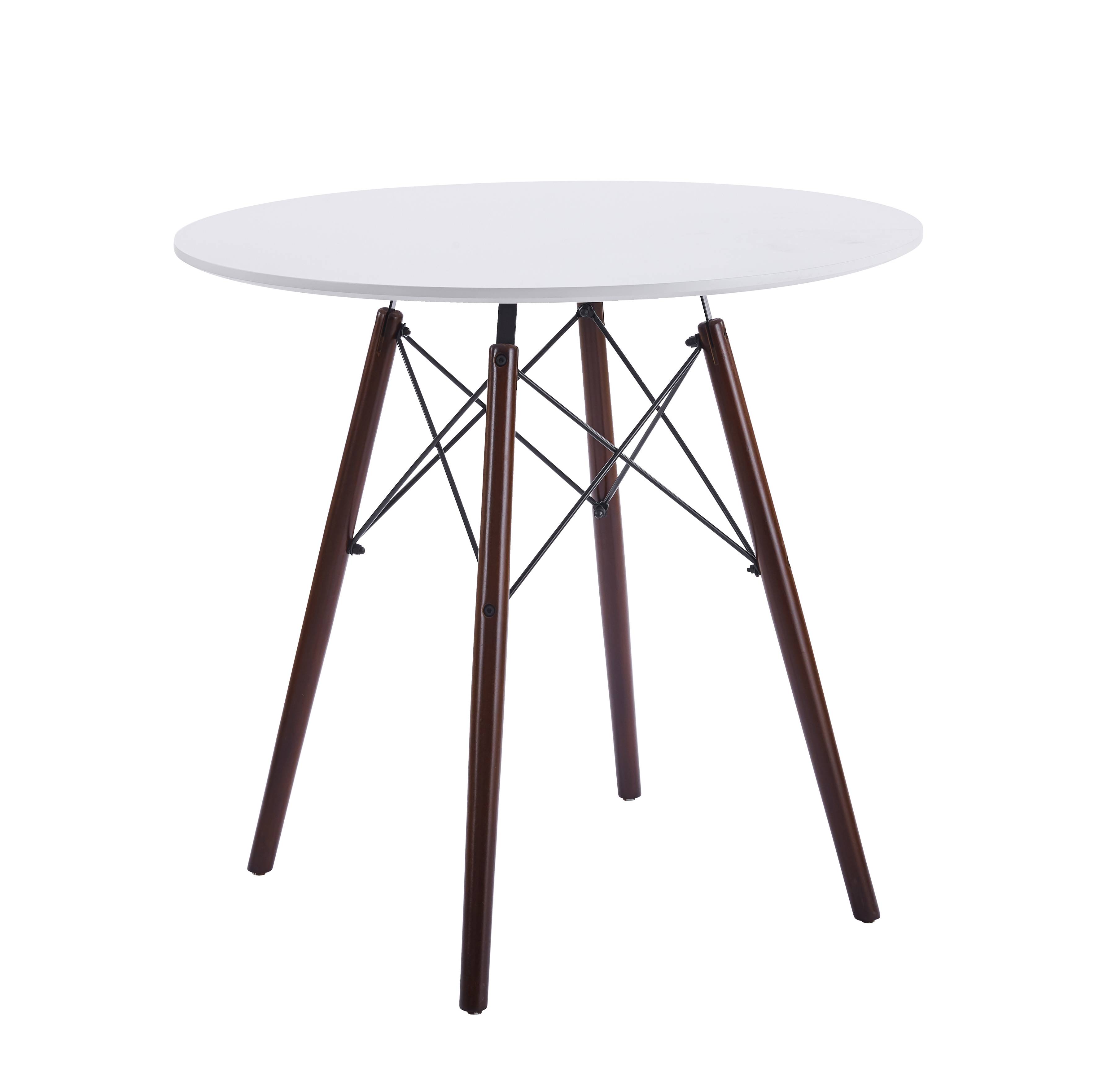 Vilgot runt matbord med bruna ben - Ø80 cm