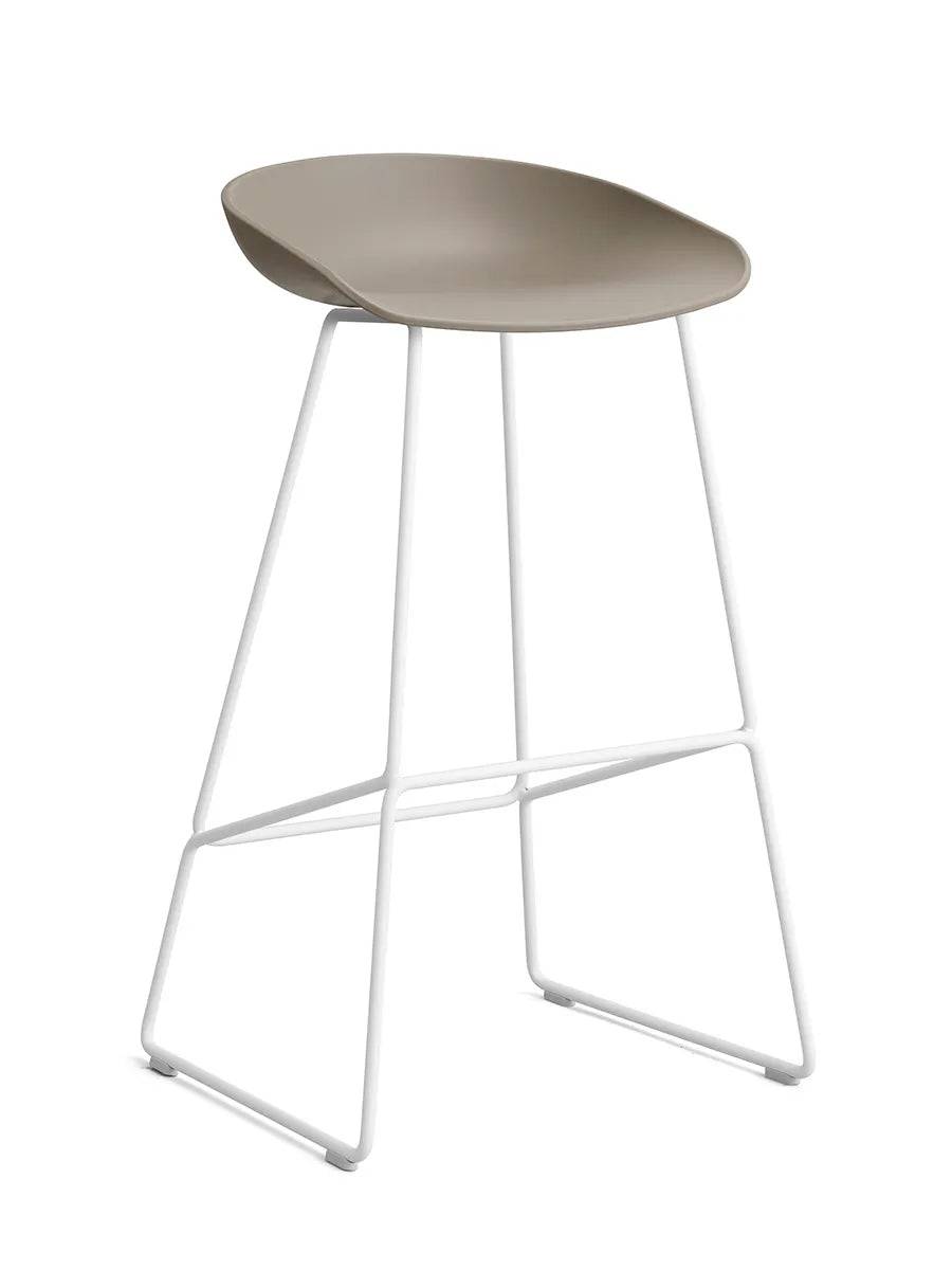 About a Stool AAS38 fra Hay Høj - B 50 x D 48 x H 75-86 cm / Khaki / Hvid pulverlakeret stål - Jacobsen Plus