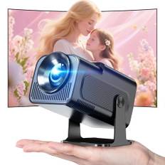 Hauskit Mini Beamer, 270° Drehbar Tragbarer Projektor, 4k Unterstützt 1080P Kurzdistanzprojektor mit Android 11.0, WiFi & Bluetooth 5.2, Smart Home Projektor, Schwarz