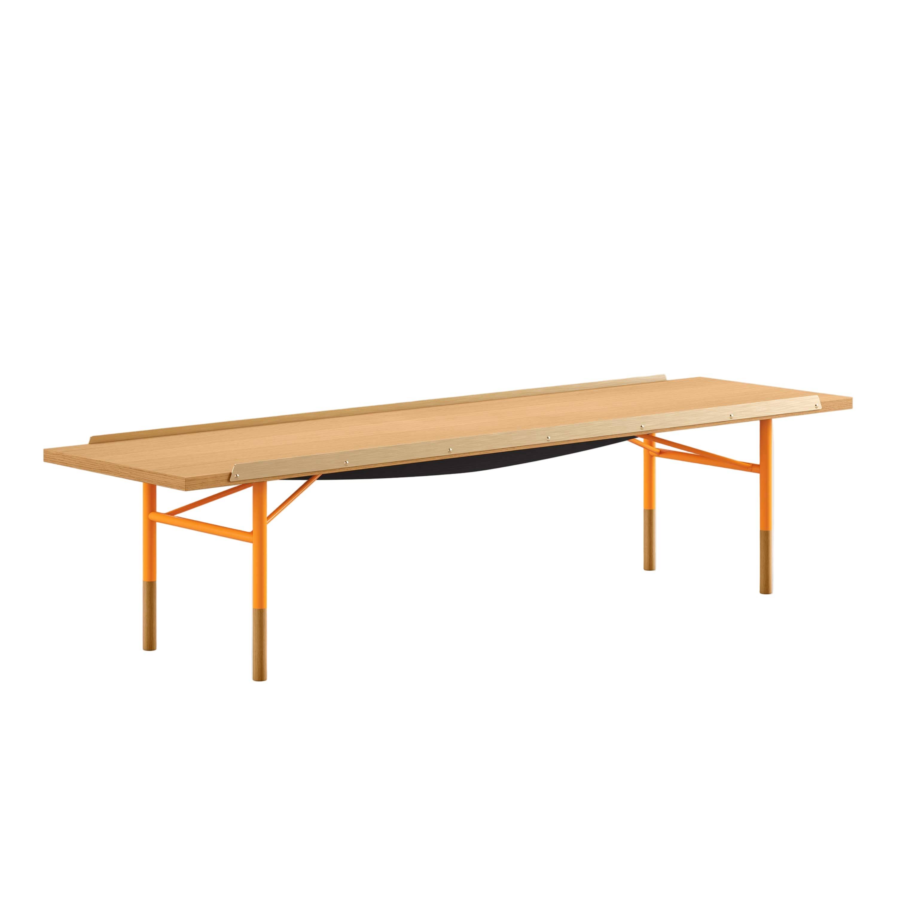 Bordbænk, orange stel af Finn Juhl Eg olie / 225cm - Jacobsen Plus