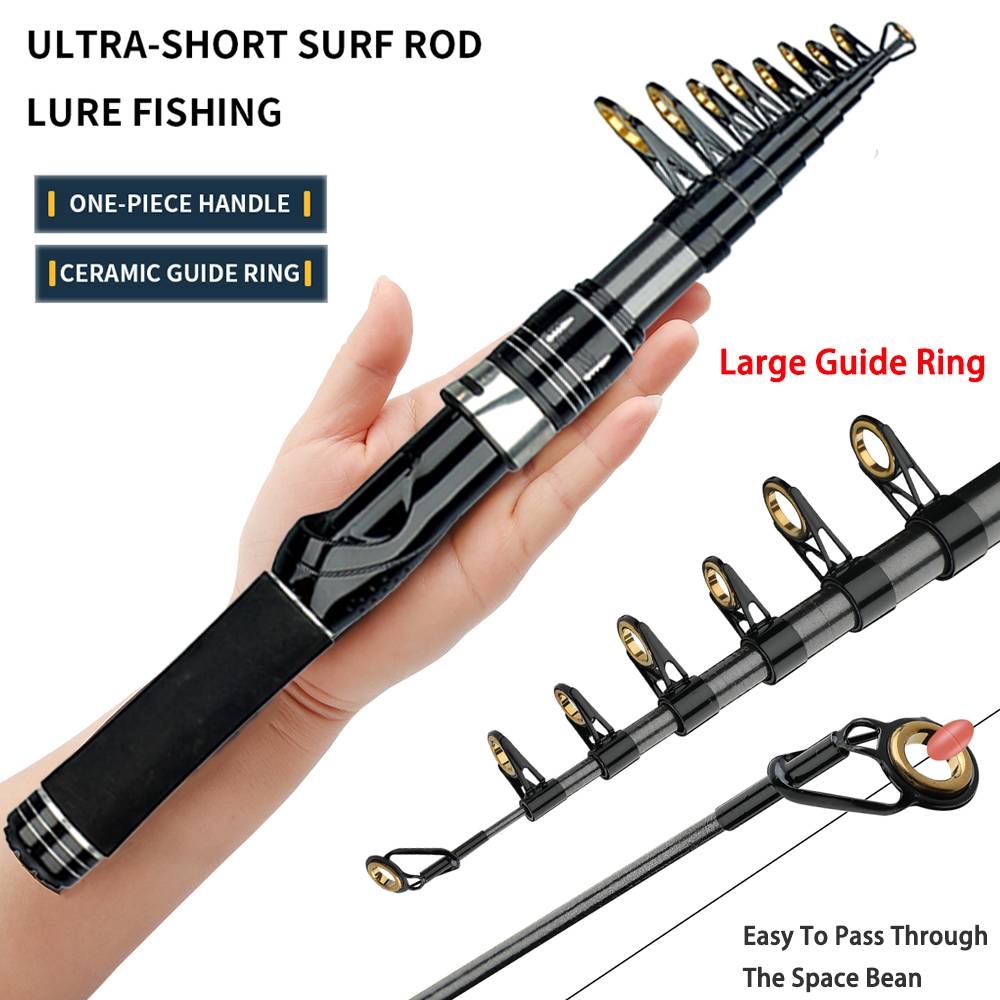 Telescopic Lure Fishing Rod 1.5M-2.4M Carbon Spinning Sea Pole Freshwater Saltwater Fishing Equipment Pesca Fishing Accessories