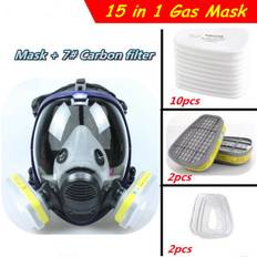 6800 15 i 1 Kemisk Gas Mask Dammskydd Anti-Fog Helskydd Filter för Industriell Syra Gas Svetsning Spray Målning Insektic