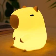 Ammonite Capybara gåva, barnrum nattlampa, söt vattengris lampa för barn, mjuk silikon nattlampa USB touch barn dekor som jul födelsedag presenter för pojkar