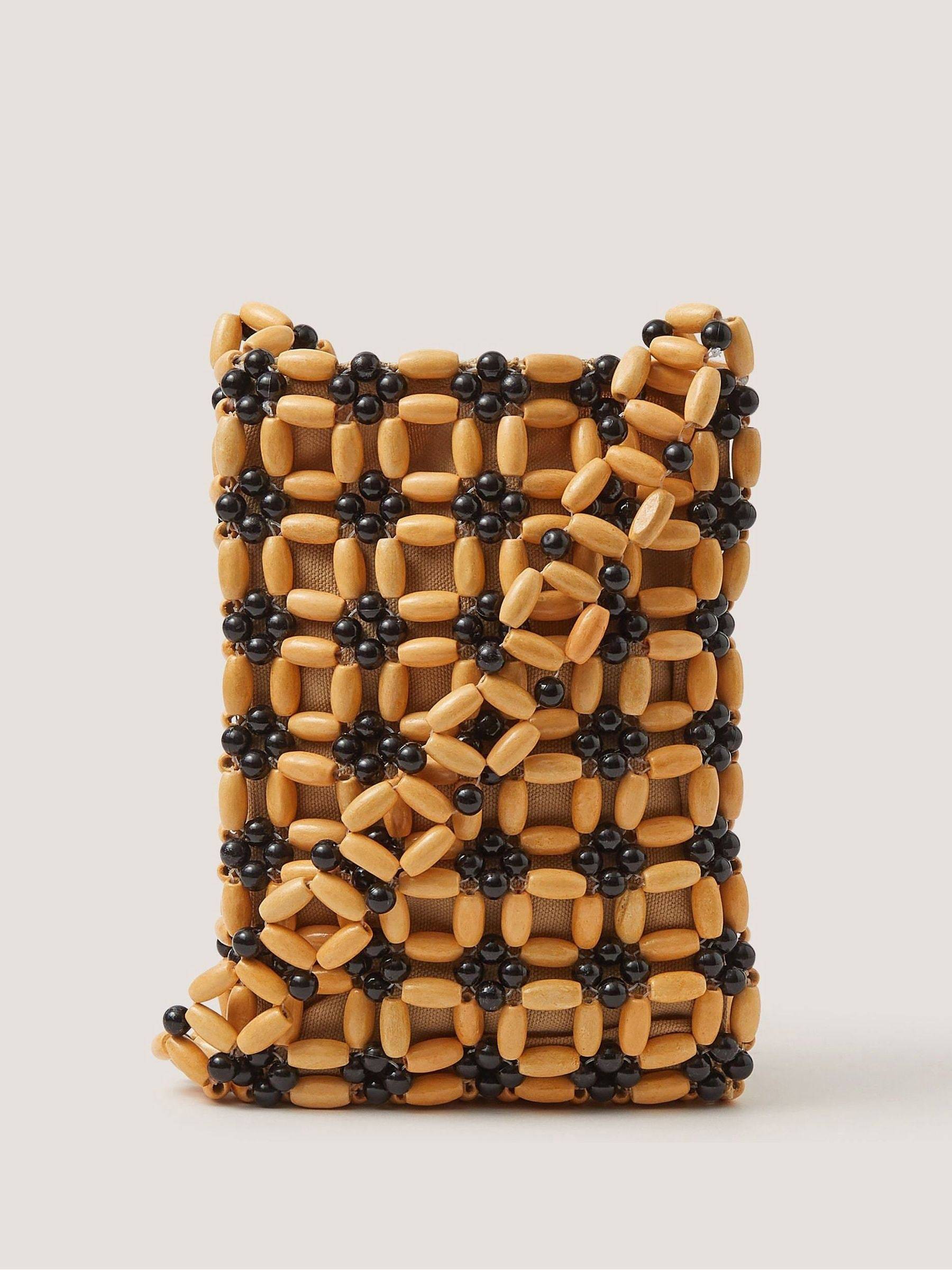 Monsoon Monsoon Brown Joli Wooden Bead Cross-Body Bag