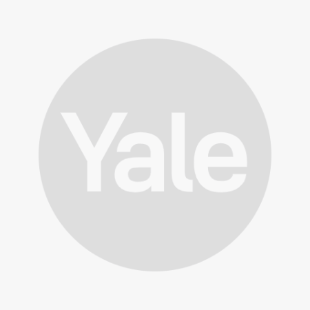 Yale dørhåndtak innvendig sølvfarget.