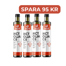 Upgrit C8 MCT-olja 500 ml, 4-pack