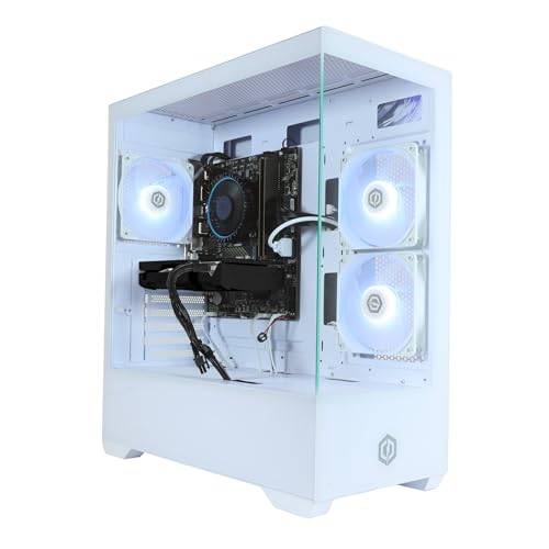 CyberPowerPC Wyvern Gaming PC - AMD Ryzen 7 8700F, Nvidia RTX 5060 Ti 8GB, 16GB RAM, 1TB NVMe SSD, 650W 80+ PSU, Wi-Fi, Windows 11, Prism Panoramic RGB White