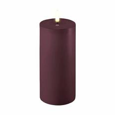 Deluxe Homeart Real Flame LED Bloklys - Ø 10 x H 20 cm - Stearin/resin - Violet