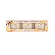 Confezione 3 Candele Votive in Vetro Vanilla Crème Brulee Set 3X37gr