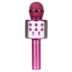 Trådløs karaoke mikrofon med bluetooth højttaler - Pink
