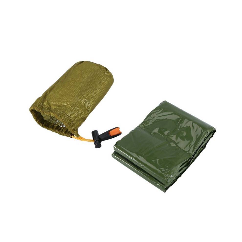 NöDsovsäCk Bivy Sack med Visselpipa Utomhus Survival SovsäCk Termisk Filt för Camping Backpacking
