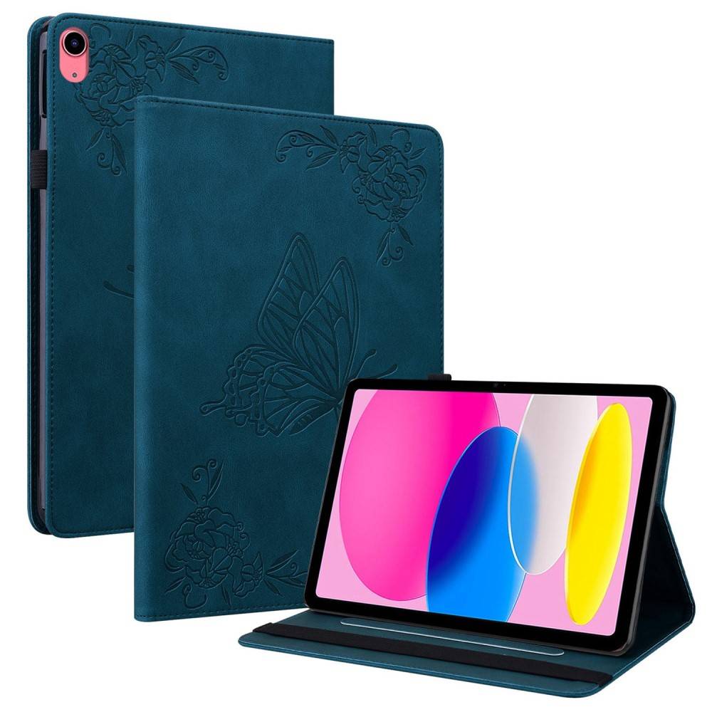 Läderfodral Fjärilar Apple iPad 11 11th Gen (2025) Blå