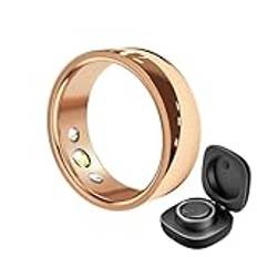 Smart Ring Health Tracker, Anillo Inteligente Para Hombre, Hälsoringar For Kvinnor Och Män, Långvariga Batterier Sleep Ring, Vattentät Fitness Tracker(Gold Rose,21#)