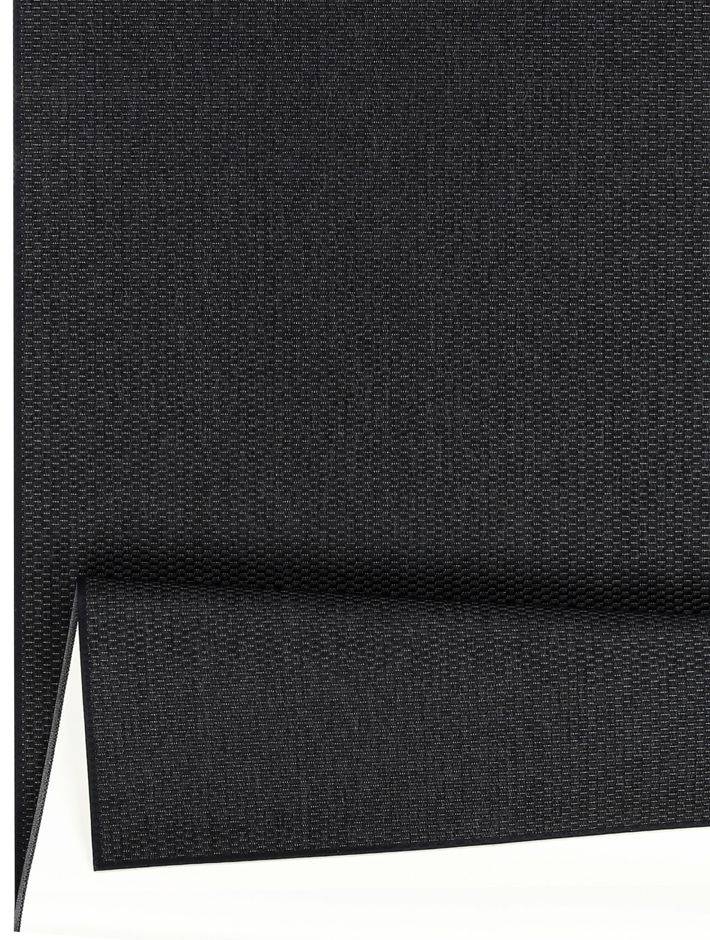 Flatvävd matta Bono - 80 x 350 cm - Svart - (Lättstädad, Gummerad) (80 x 350 cm)