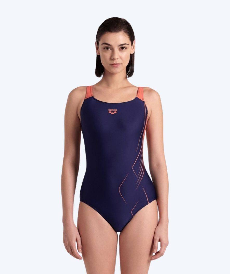 Arena badedragt til damer - Swim Pro Back Dive - Mørkeblå/pink