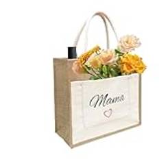 Zequech jute-presentväska för kvinnor, personlig fyrkantig stickad väska, återanvändbar krok för handväskor, strand semester stormarknad för kvinnor födelsedagspresenter, Beige