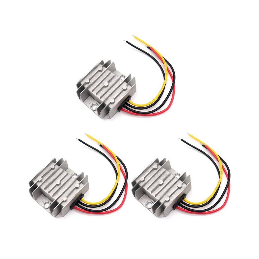 3X 24V to 12V Converter, Voltage Buck Converter 5A 60W, Step Down Transformer Waterproof with Aluminum Shell