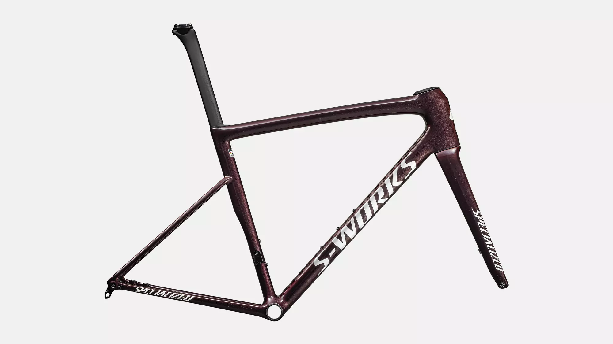 Specialized S-Works Tarmac SL8 Frameset 2025 - 144 / 49 / Gloss Solidity / Red To Black Pearl / Metallic White Silver (49)
