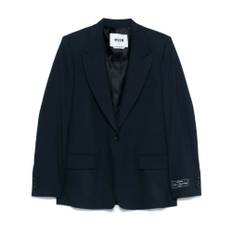 MSGM, Jakke, Dame, Blå, XS, Uld, Blå Jakke med Skulderpuder