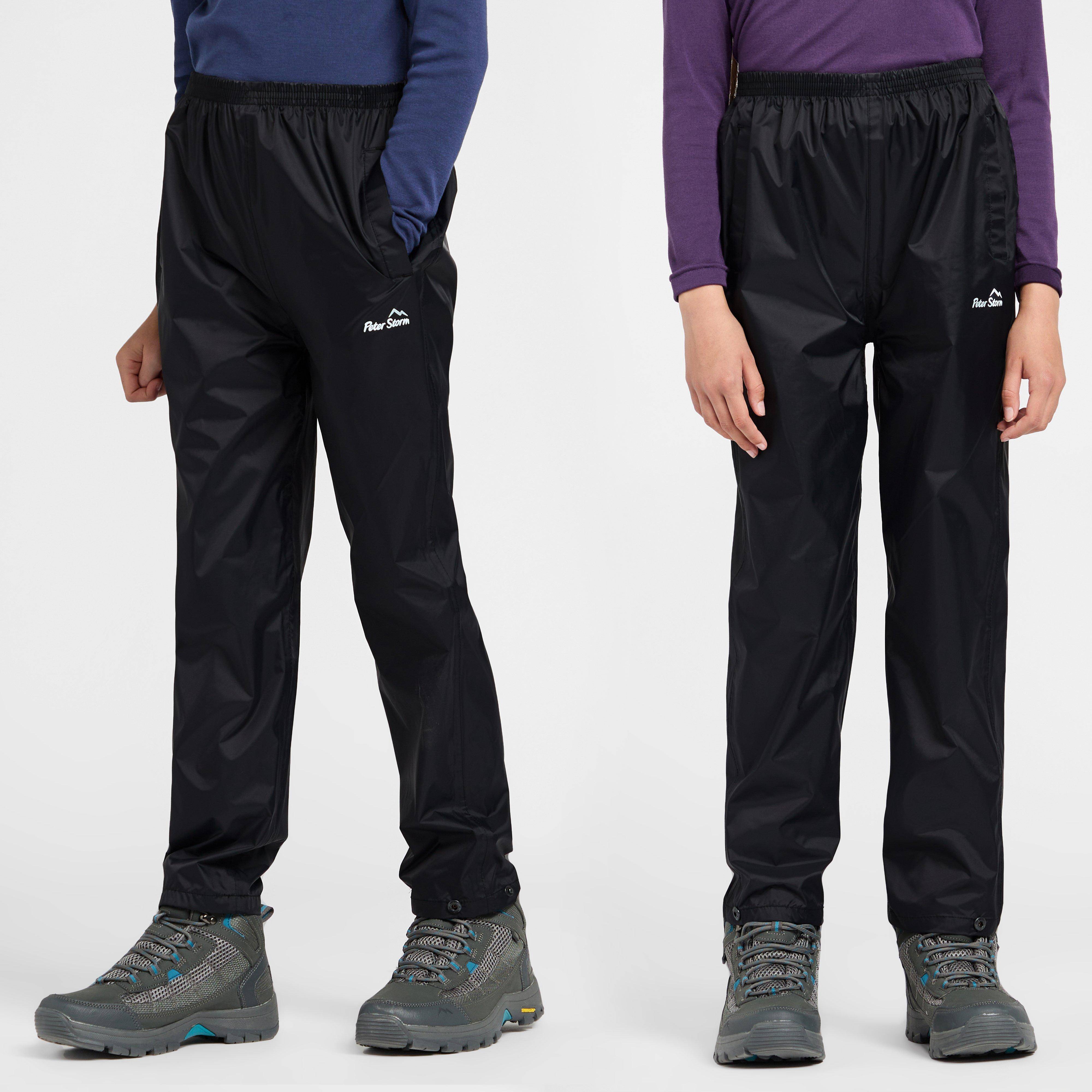 Peter Storm Kids Packable Waterproof Pants Black, Black - 5-6Y